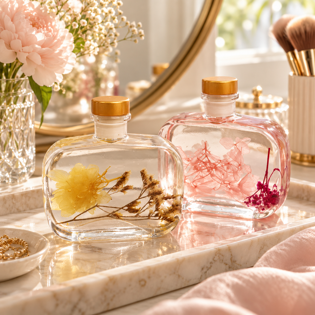 🌸 Essential Oil | Glass Bedroom For Her | Botanical Elegance