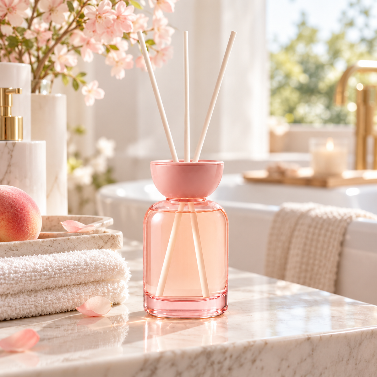 🍑 Reed Diffuser | Glass Bedroom | Her | Peach Glow