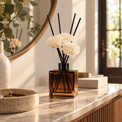 🌿 Reed Diffuser | Glass Bedroom Gift | Elegant Floral Design