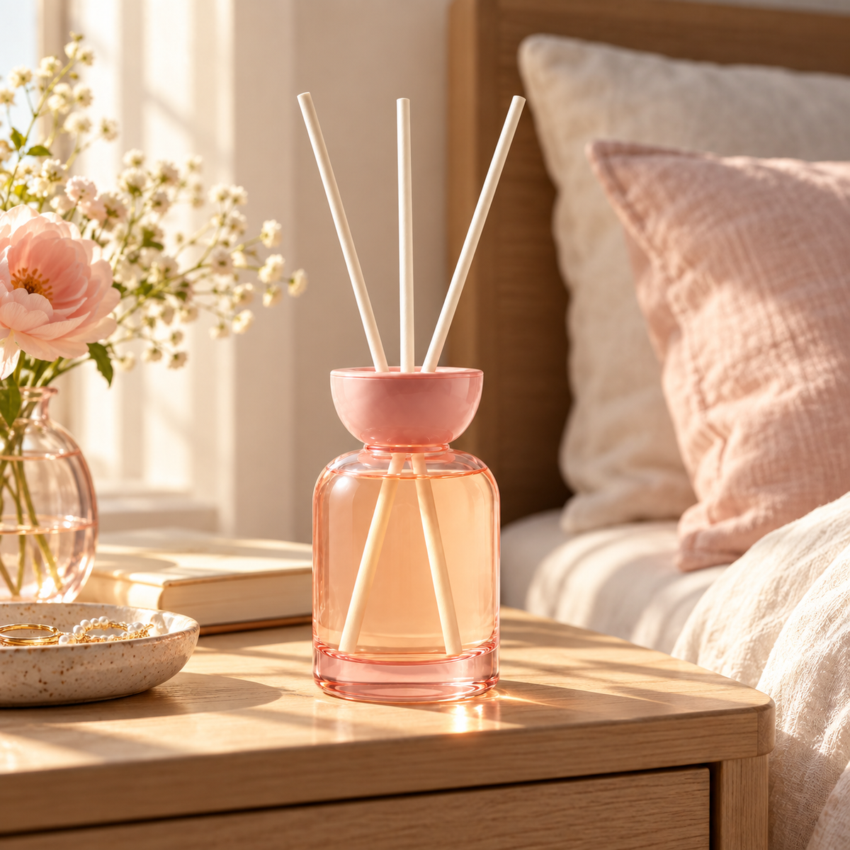 🍑 Reed Diffuser | Glass Bedroom | Her | Peach Glow