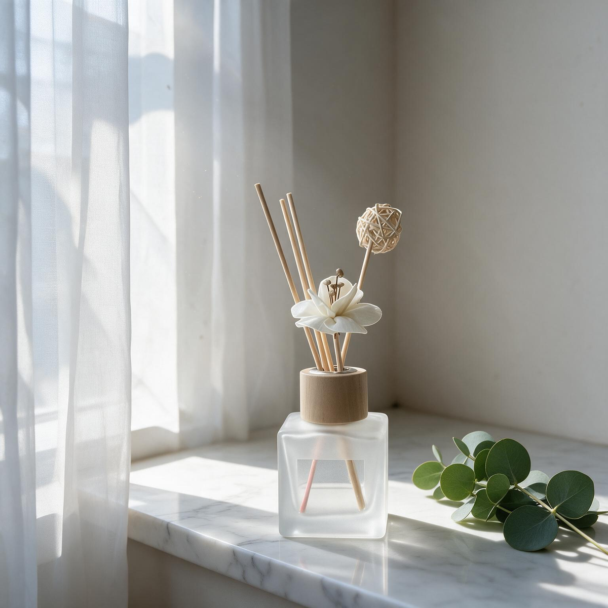 🌿 Home Fragrance | Frosted Glass | Bedroom | Her | Floral Elegance