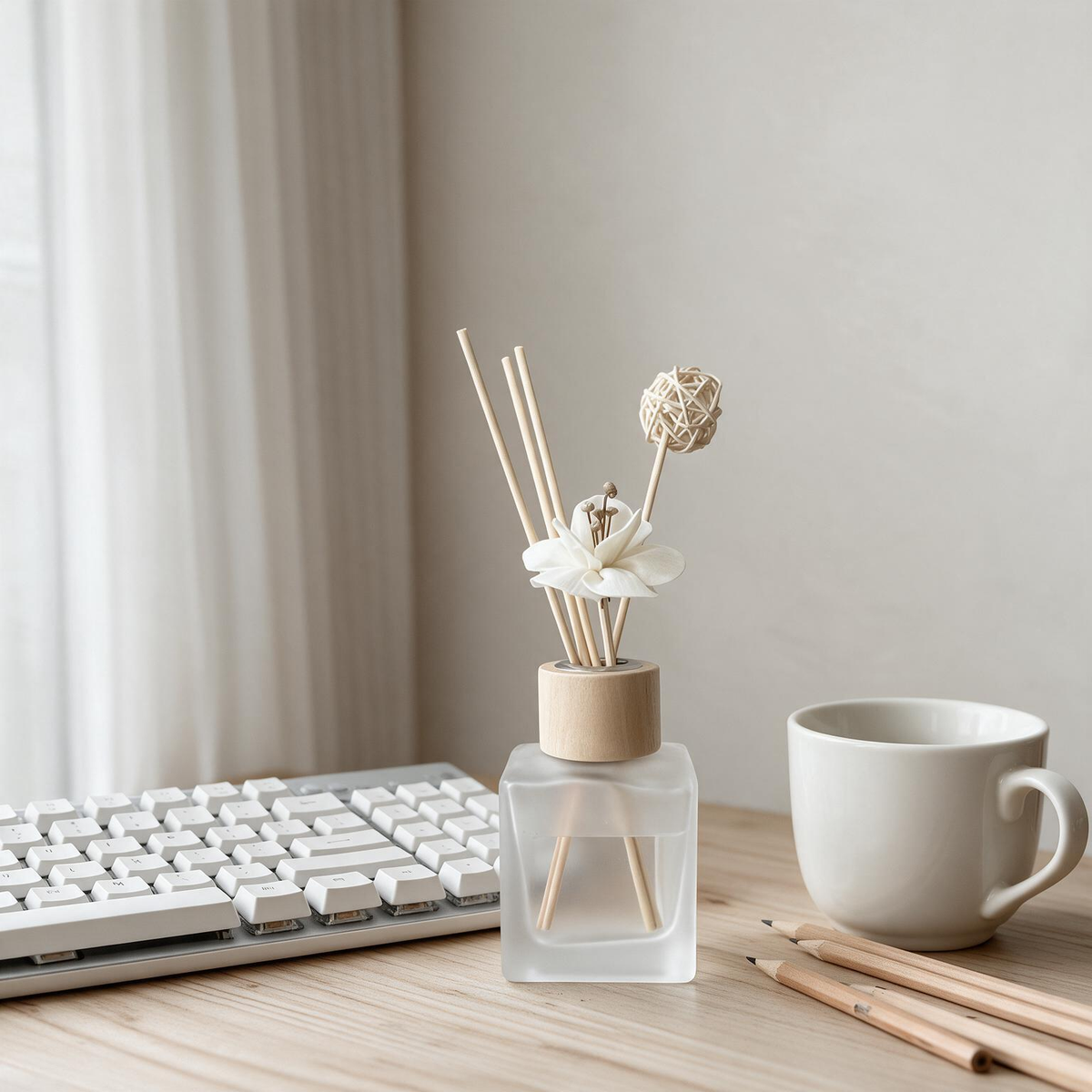 🌿 Home Fragrance | Frosted Glass | Bedroom | Her | Floral Elegance