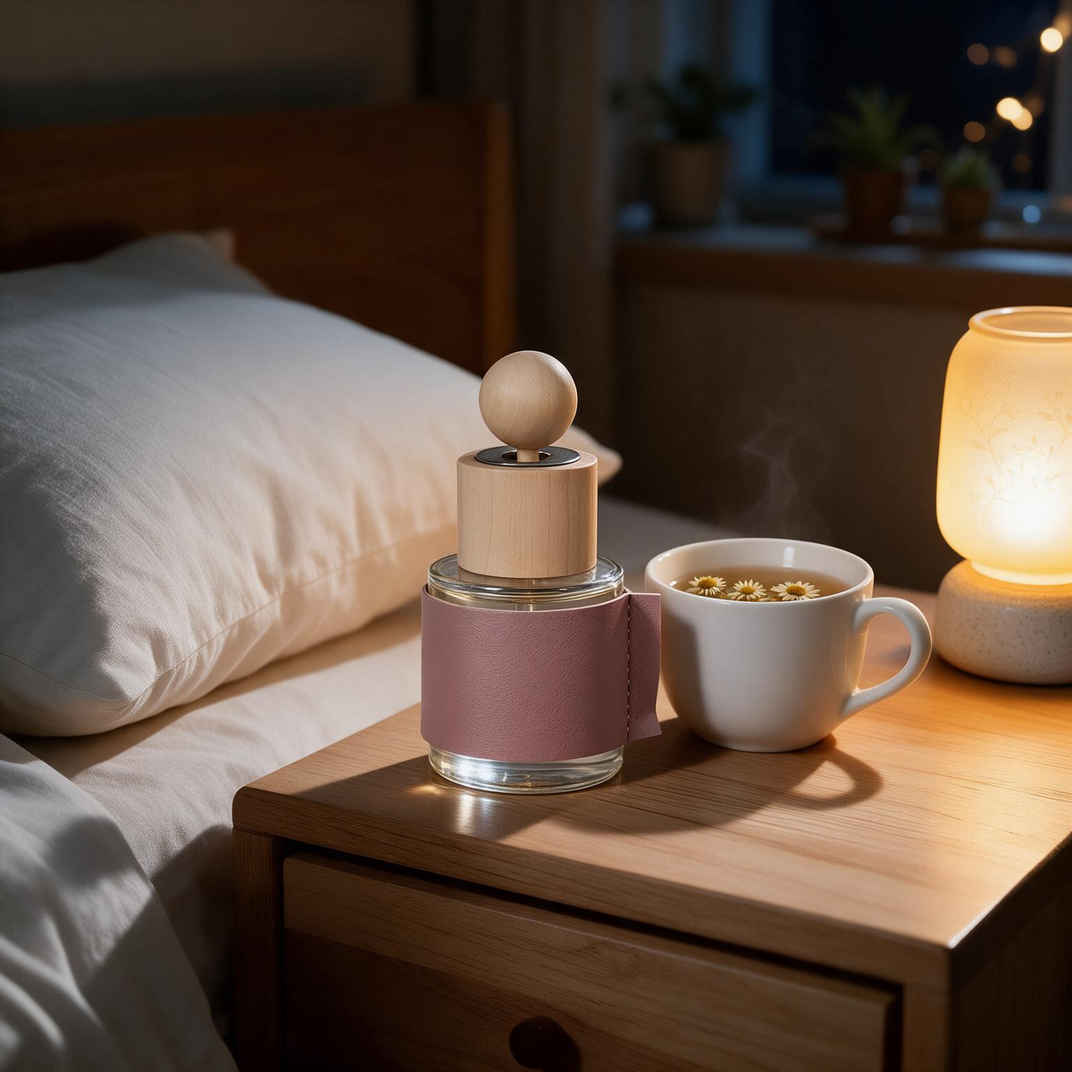 🌿 Aromatherapy Oil | Glass | Bedroom | For Her | Wooden Elegance