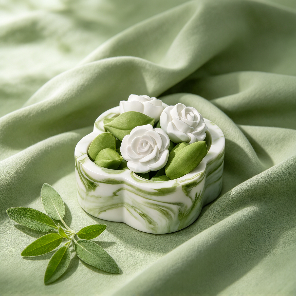 🌿 Scented Wax Decor | Gardenia Floral Charm | Elegant Botanical Gift