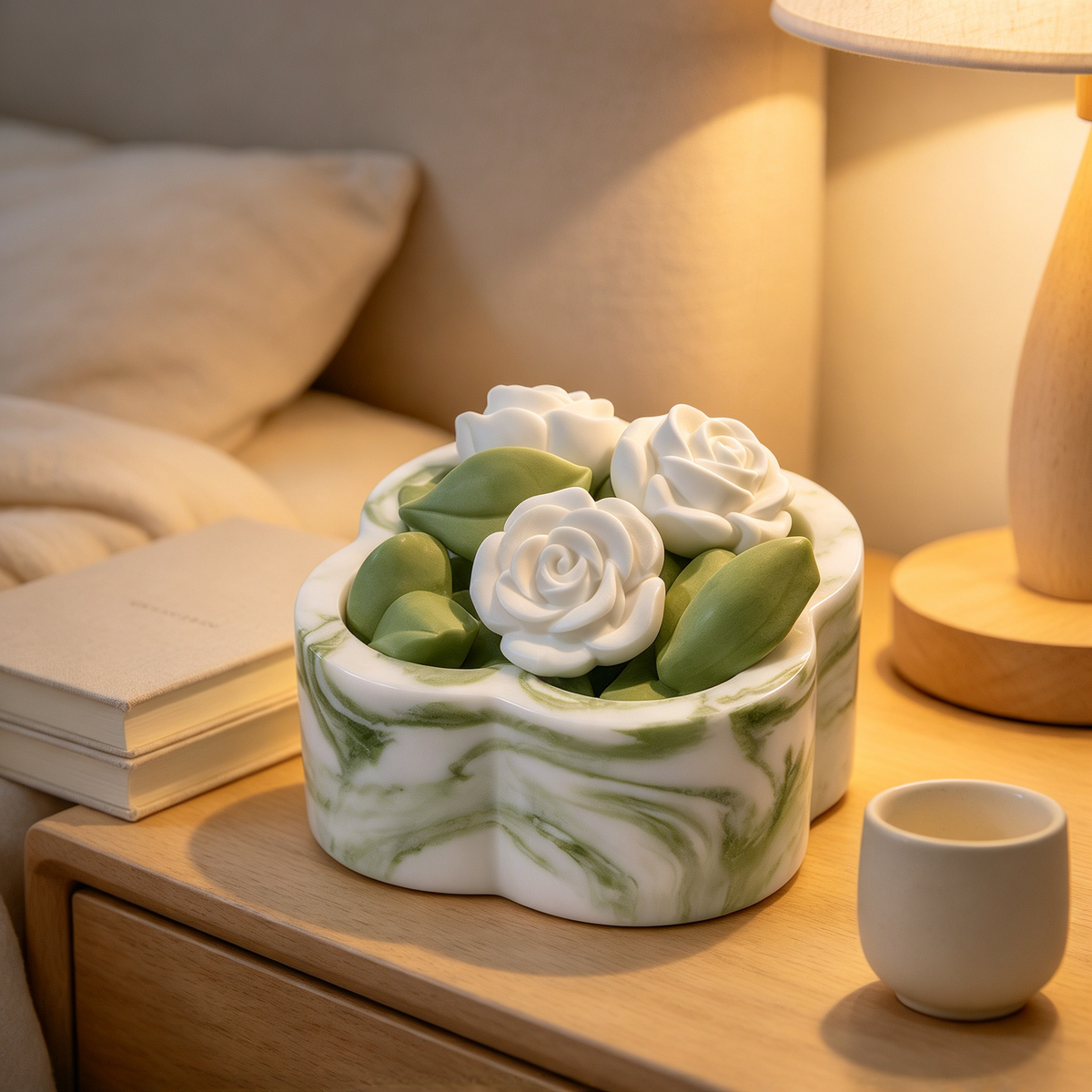🌿 Scented Wax Decor | Gardenia Floral Charm | Elegant Botanical Gift
