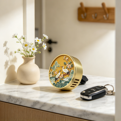 🚘 Car Air Freshener | Vintage Metal Design | Elegant Oriental Charm