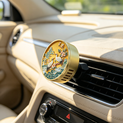 🚘 Car Air Freshener | Vintage Metal Design | Elegant Oriental Charm